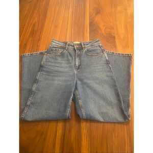Sezane Denim Women’s Blue Classic High Rise Stretch Wide Leg Jeans Size 38 (US 4